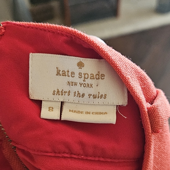 Kate Spade Dark Orange Knee Length Pleated Skirt Size 8 100% Wool - Picture 5 of 8